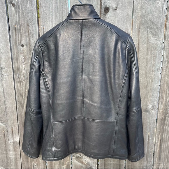 Andrew Marc New York Genuine Leather Moto Cafe Racer Jacket - Picture 5 of 12